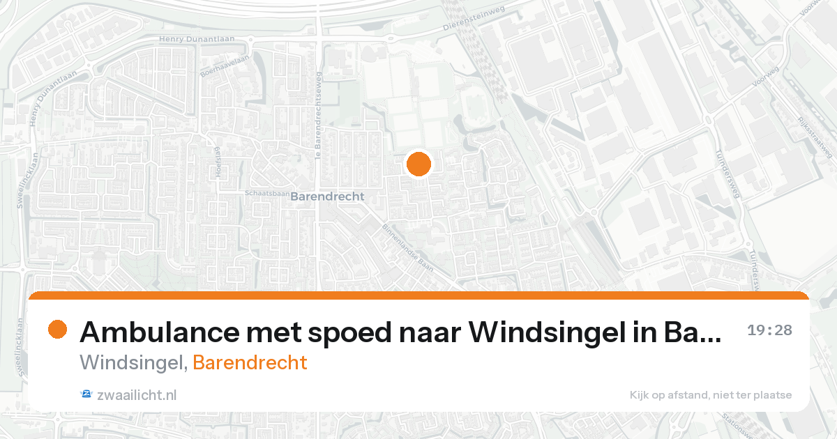Ambulance met spoed naar Windsingel in Barendrecht — 25 aug 2026