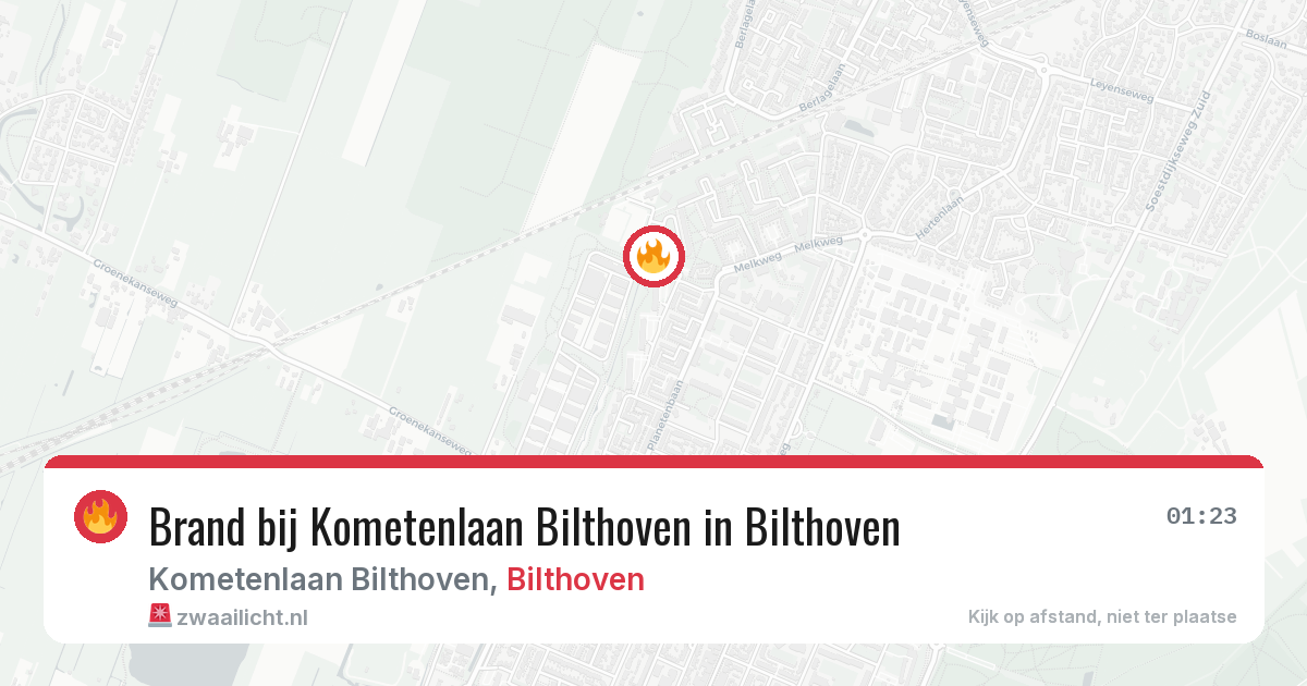 Brand bij Kometenlaan Bilthoven in Bilthoven — 4 jul 2026