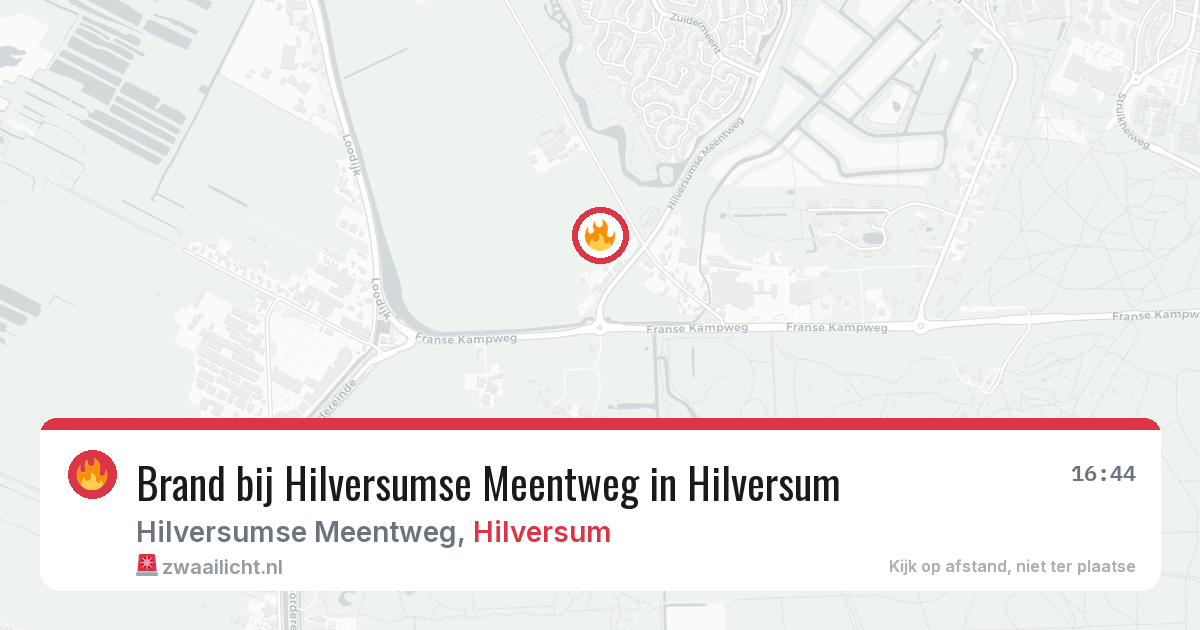 Brand bij Hilversumse Meentweg in Hilversum — 20 jun 2026