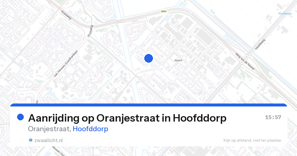 Aanrijding op Oranjestraat in Hoofddorp — 28 aug 2026