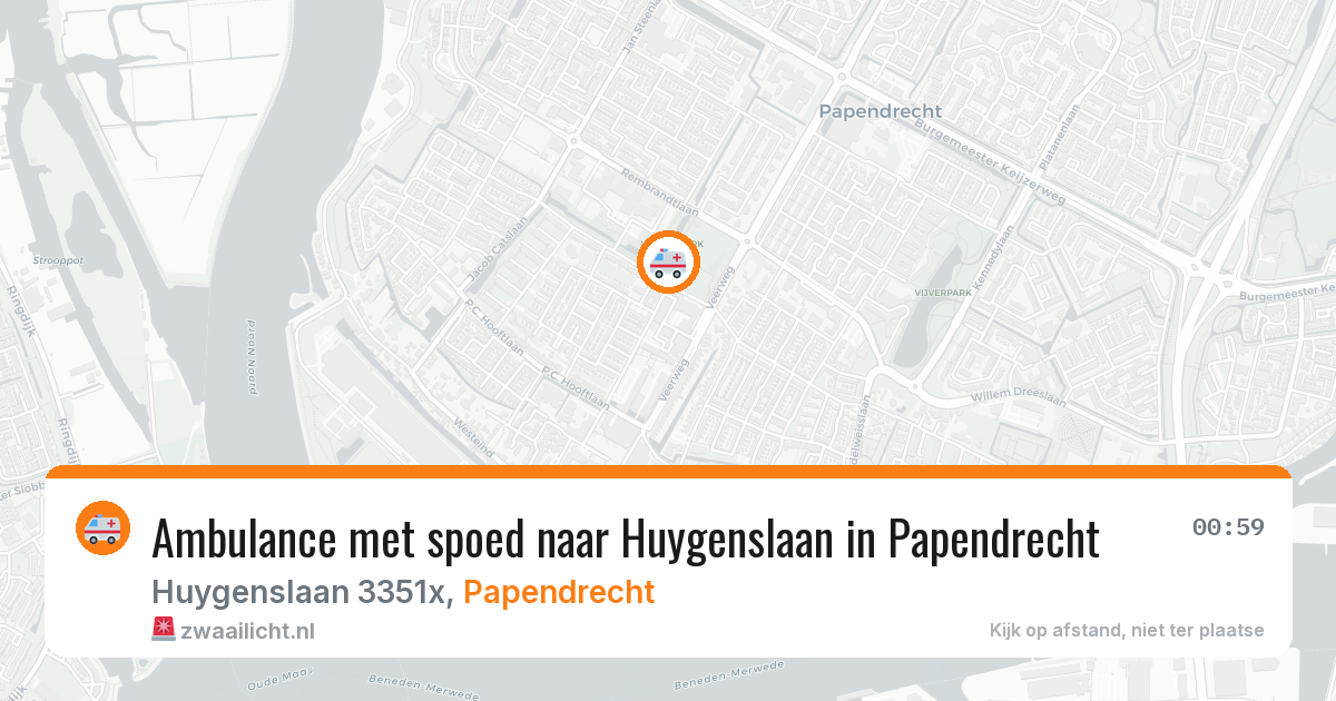 Ambulance met spoed naar Huygenslaan in Papendrecht — 13 jun 2026