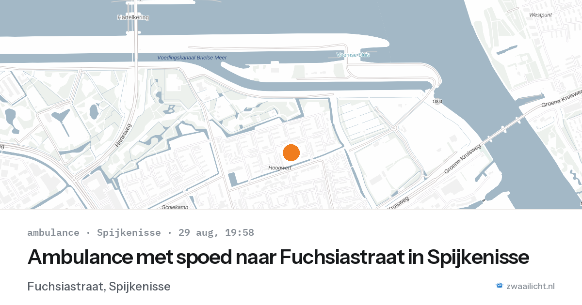 Ambulance met spoed naar Fuchsiastraat in Spijkenisse — 29 aug 2026