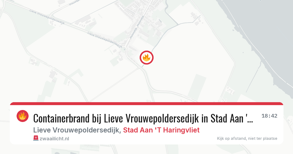 Containerbrand bij Lieve Vrouwepoldersedijk in Stad Aan 'T Haringvliet — 24 mrt 2026