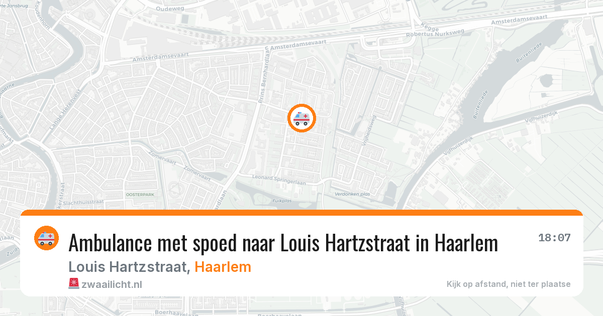 Ambulance met spoed naar Louis Hartzstraat in Haarlem — 22 jun 2026
