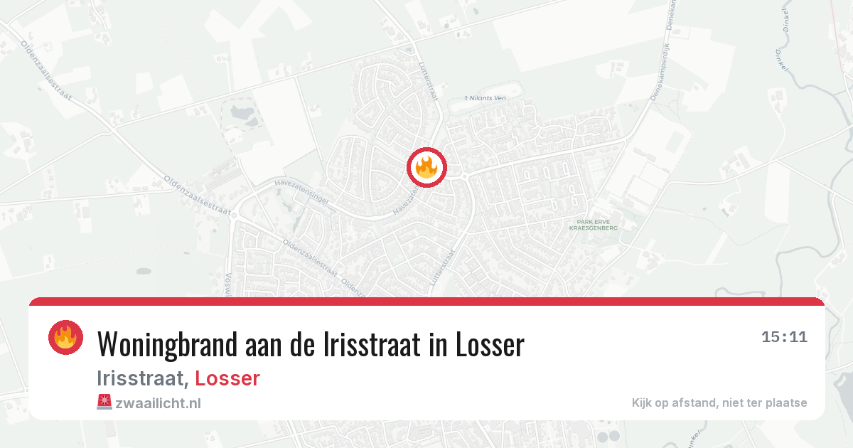 Woningbrand aan de Irisstraat in Losser — 5 apr 2026