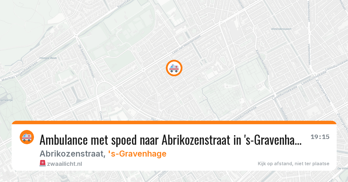Ambulance met spoed naar Abrikozenstraat in 's-Gravenhage — 10 aug 2026