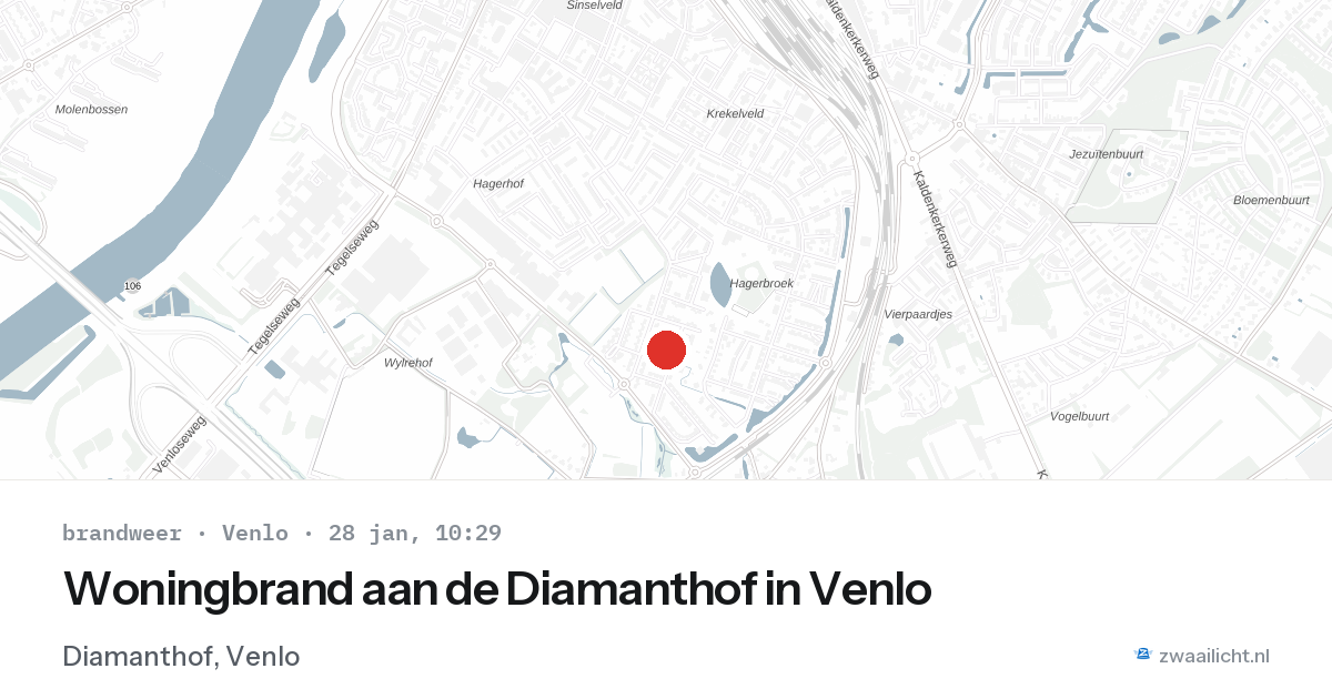 Woningbrand aan de Diamanthof in Venlo — 28 jan 2026