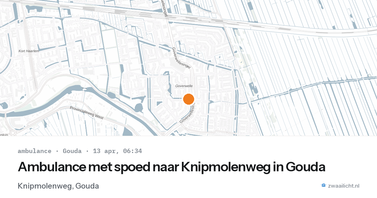 Ambulance met spoed naar Knipmolenweg in Gouda — 13 apr 2026