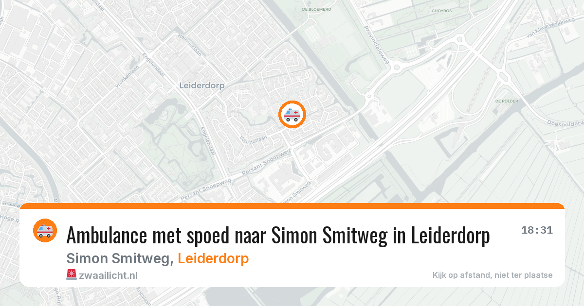 Ambulance met spoed naar Simon Smitweg in Leiderdorp — 4 aug 2026