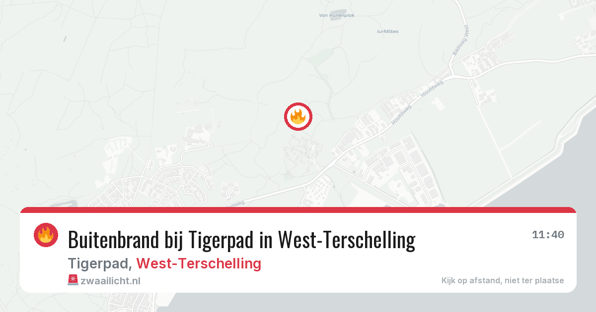 Buitenbrand bij Tigerpad in West-Terschelling — 6 jun 2026