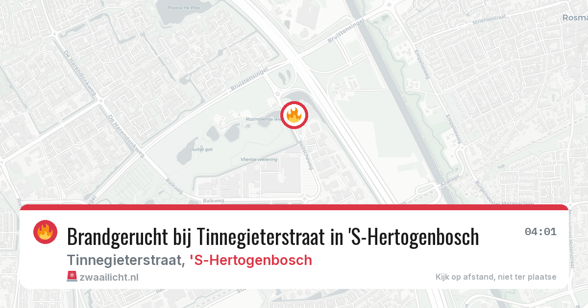Brandgerucht bij Tinnegieterstraat in 'S-Hertogenbosch — 23 mei 2026