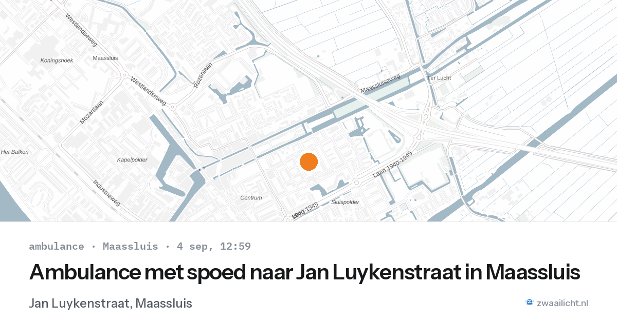 Ambulance met spoed naar Jan Luykenstraat in Maassluis — 4 sep 2026