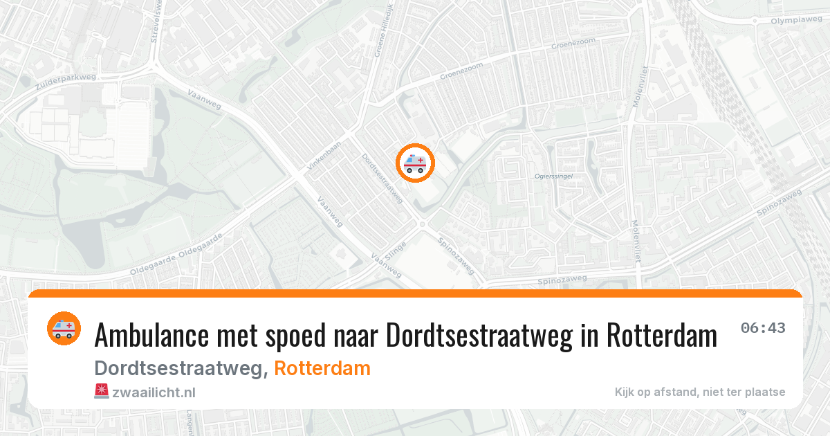 Ambulance met spoed naar Dordtsestraatweg in Rotterdam — 22 mrt 2026