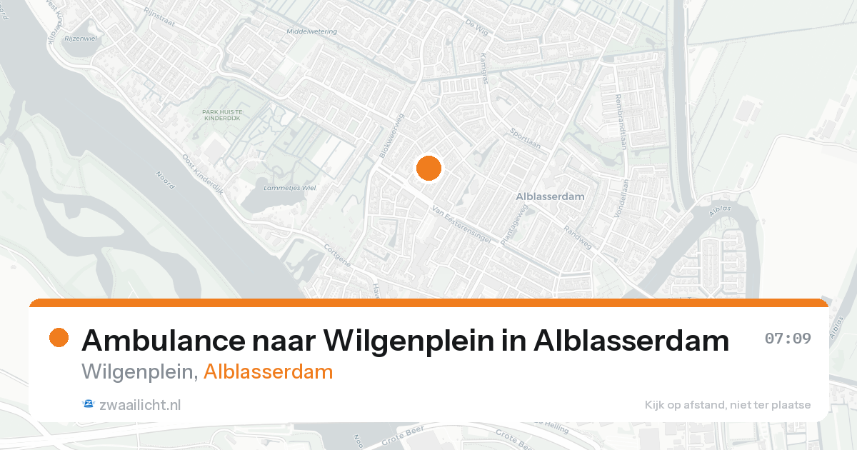 Ambulance naar Wilgenplein in Alblasserdam — 18 aug 2026