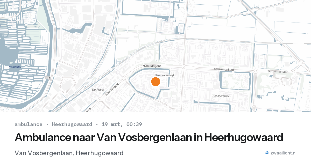 Ambulance naar Van Vosbergenlaan in Heerhugowaard — 18 mrt 2026