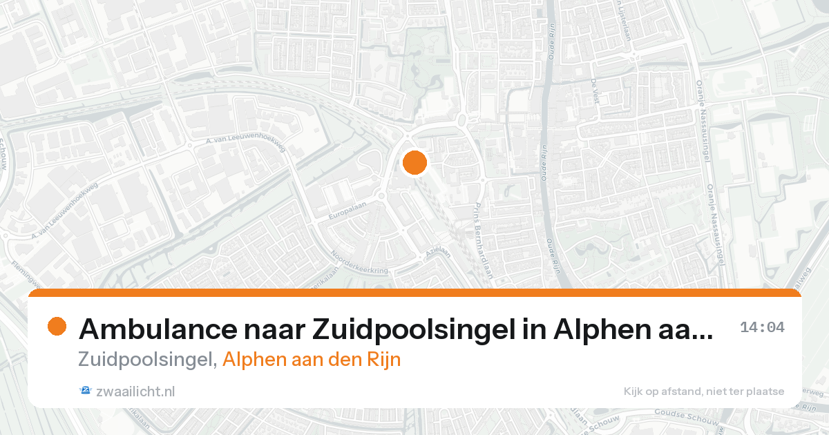 Ambulance naar Zuidpoolsingel in Alphen aan den Rijn — 17 aug 2026
