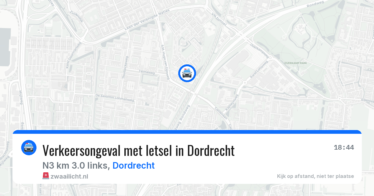 Verkeersongeval met letsel in Dordrecht — 16 jan 2026