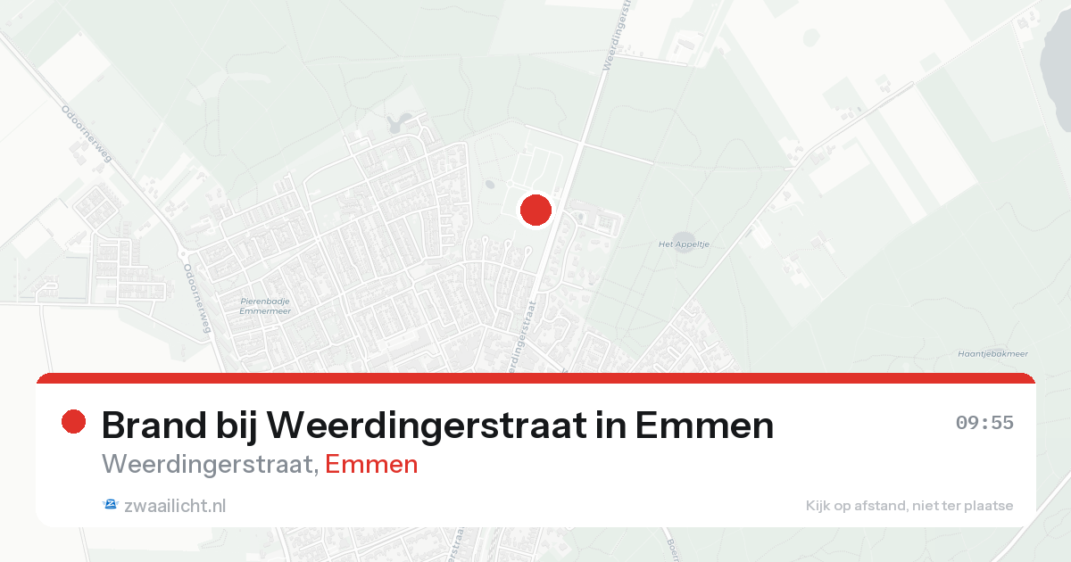 Brand bij Weerdingerstraat in Emmen — 19 aug 2026