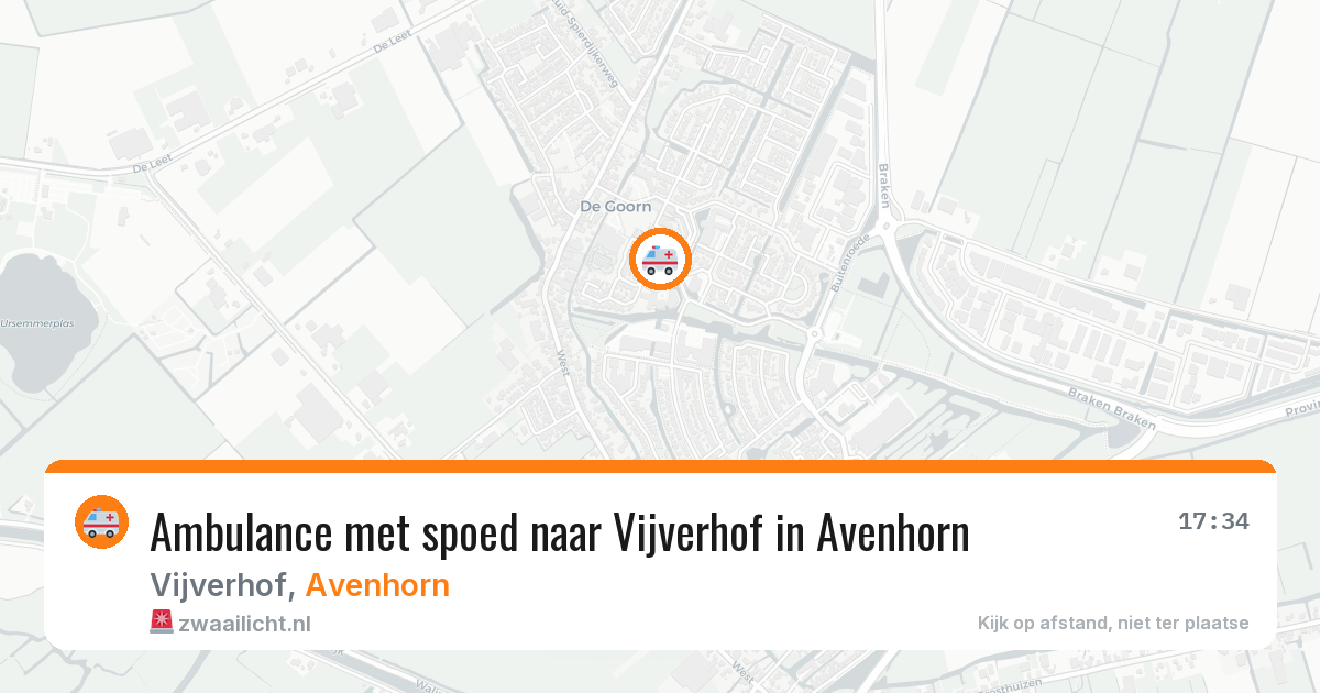 Ambulance met spoed naar Vijverhof in Avenhorn — 19 mrt 2026