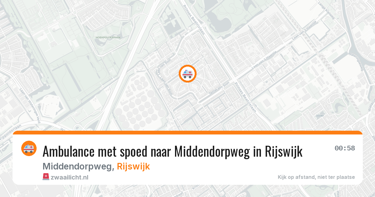 Ambulance met spoed naar Middendorpweg in Rijswijk — 22 apr 2026