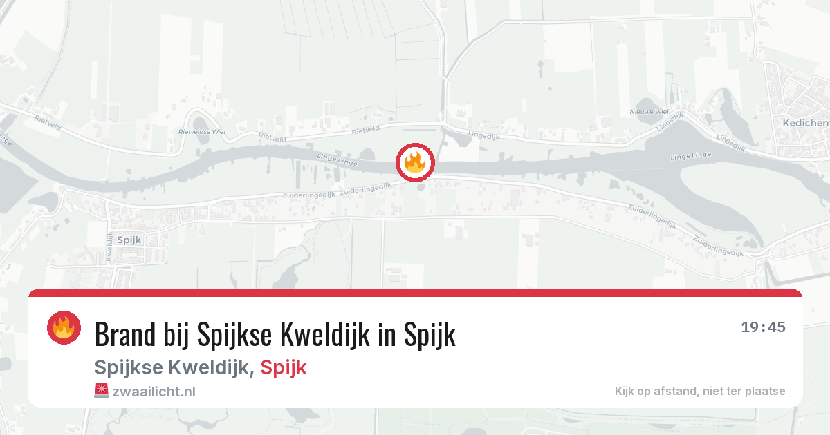 Brand bij Spijkse Kweldijk in Spijk — 3 aug 2026