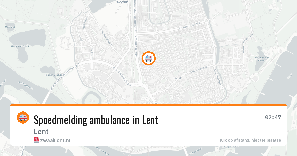 Spoedmelding ambulance in Lent — 12 aug 2026