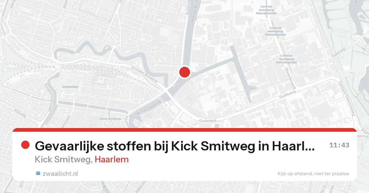 Gevaarlijke stoffen bij Kick Smitweg in Haarlem — 24 aug 2026