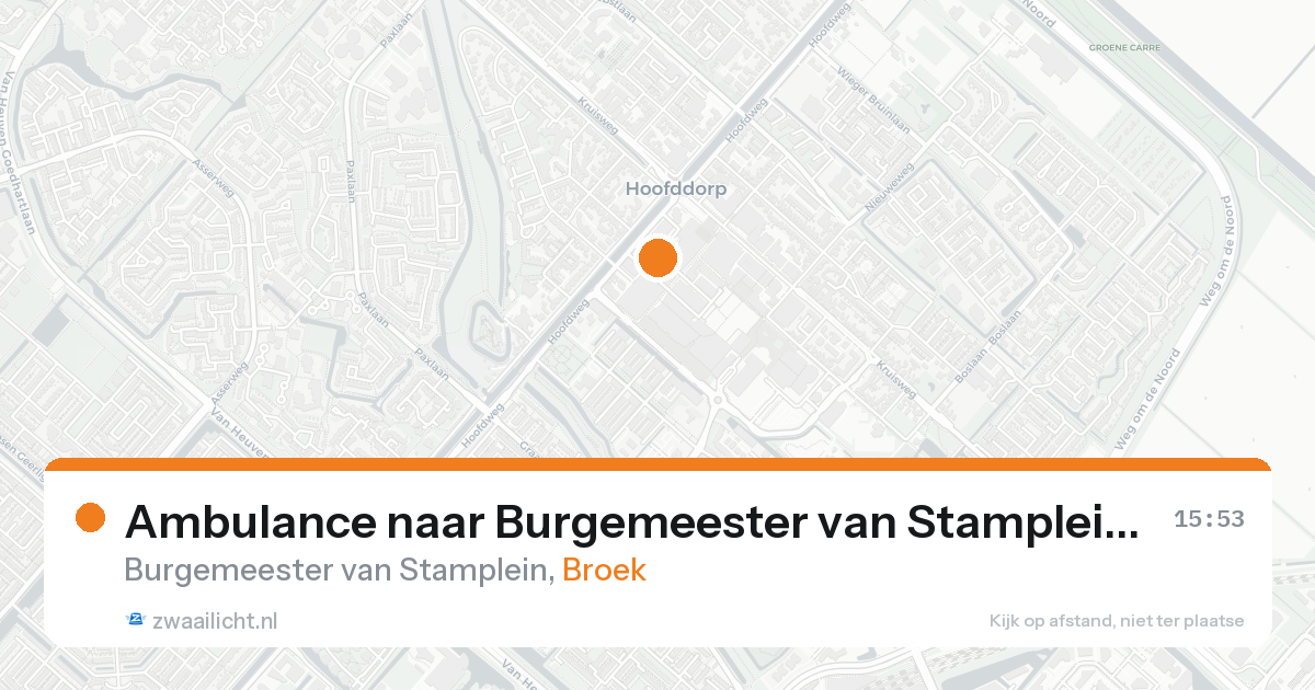 Ambulance naar Burgemeester van Stamplein in Broek — 13 aug 2026