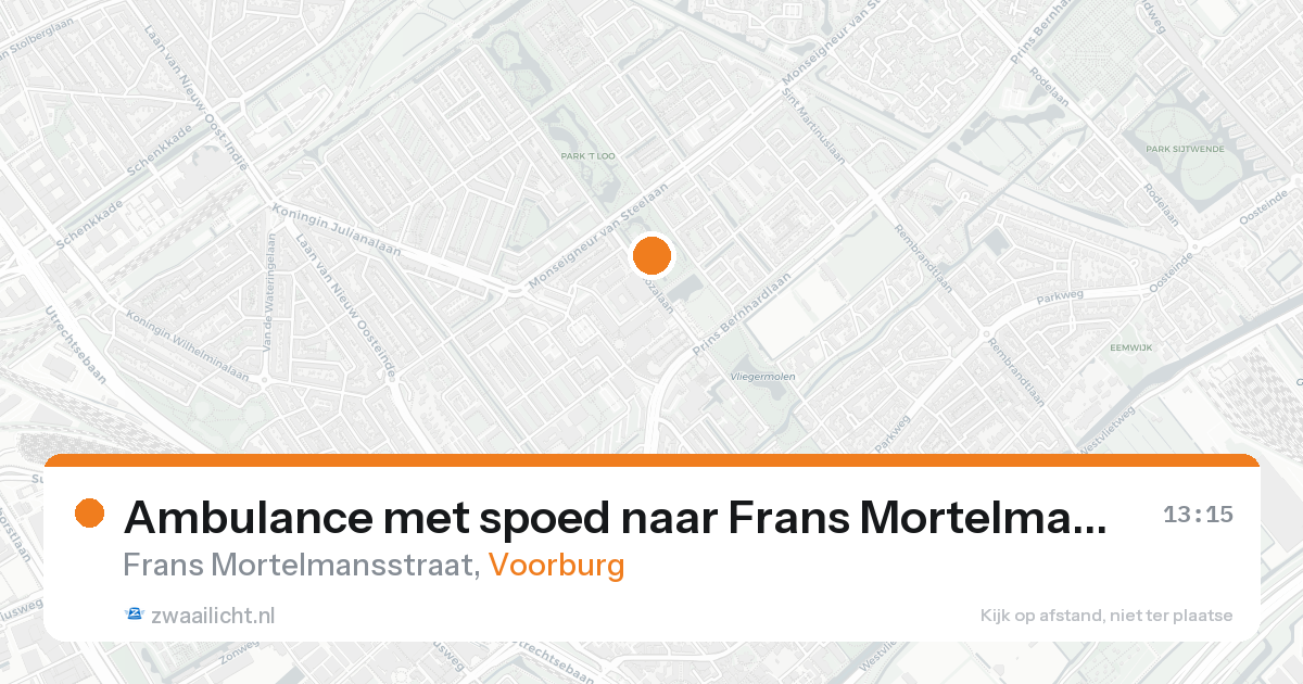 Ambulance met spoed naar Frans Mortelmansstraat in Voorburg — 31 jan 2026