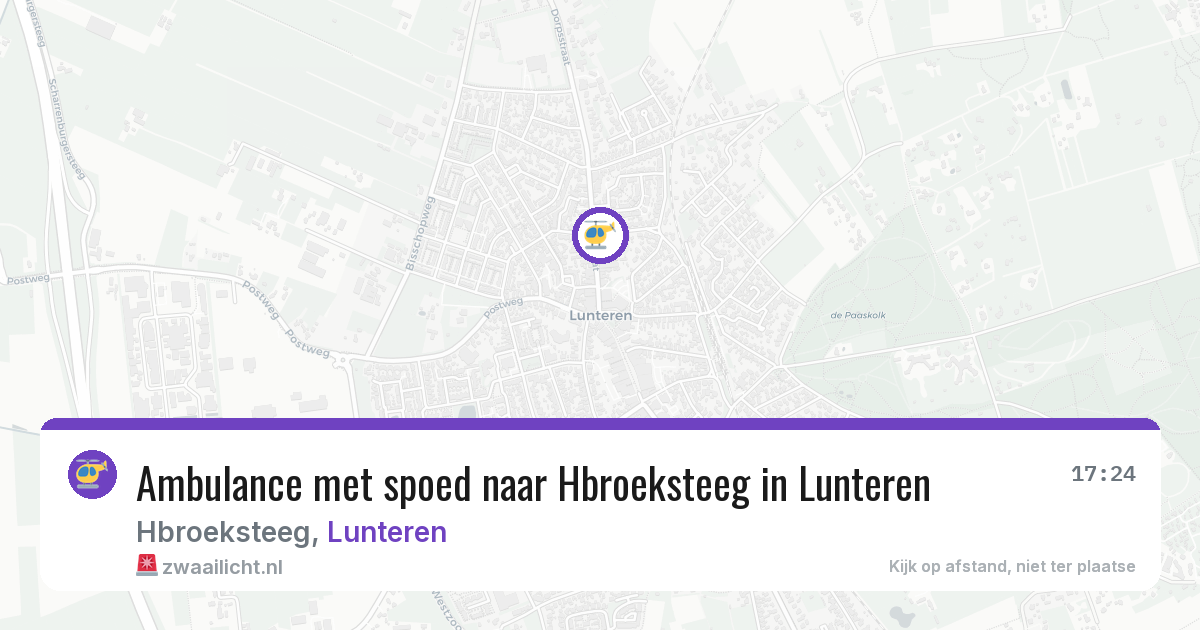 Ambulance met spoed naar Hbroeksteeg in Lunteren — 15 jun 2026