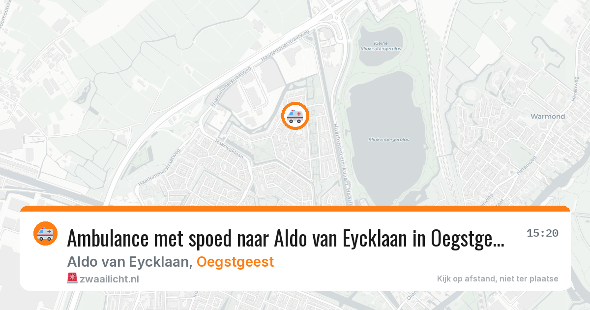 Ambulance met spoed naar Aldo van Eycklaan in Oegstgeest — 14 aug 2026