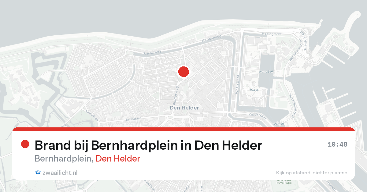 Brand bij Bernhardplein in Den Helder — 22 aug 2026