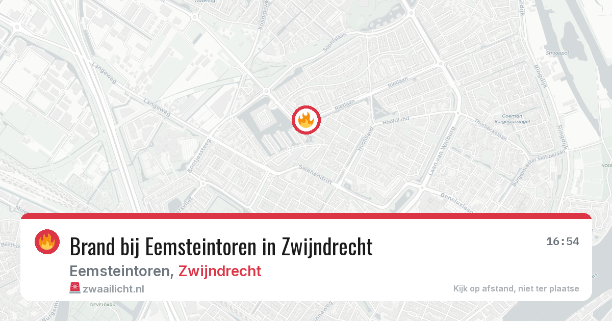 Brand bij Eemsteintoren in Zwijndrecht — 21 jun 2026