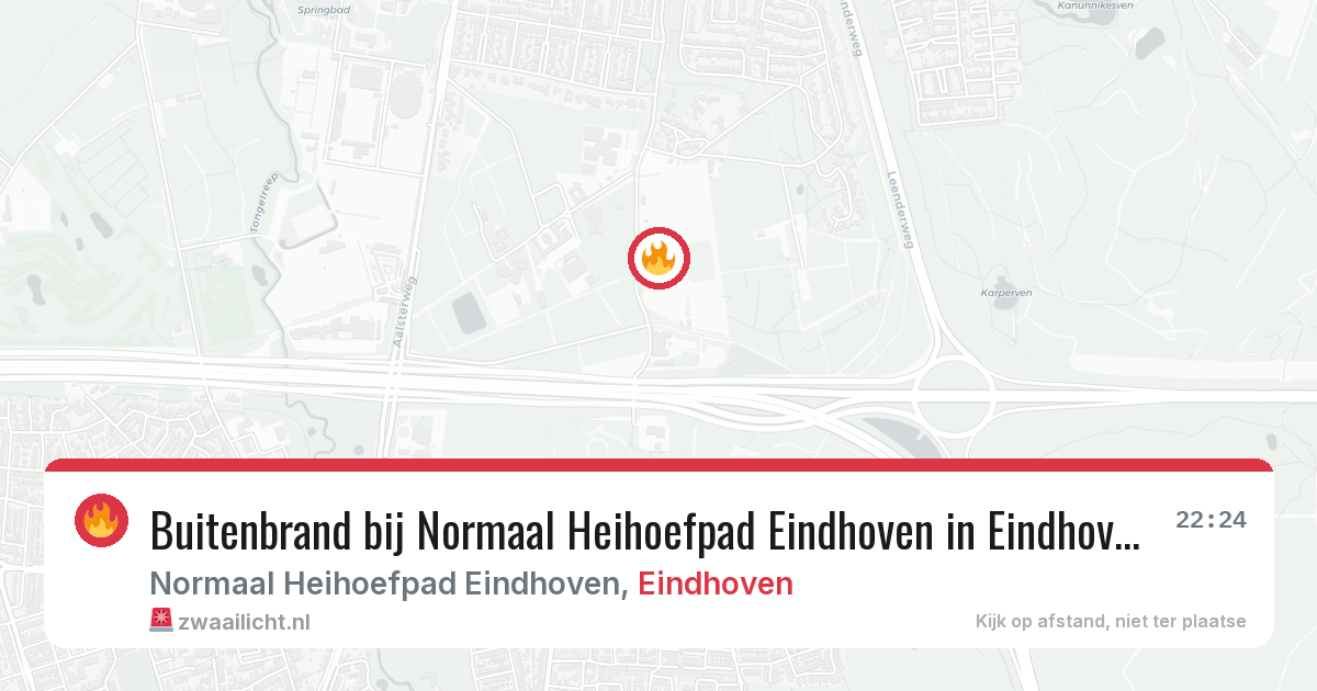 Buitenbrand bij Normaal Heihoefpad Eindhoven in Eindhoven — 23 jun 2026