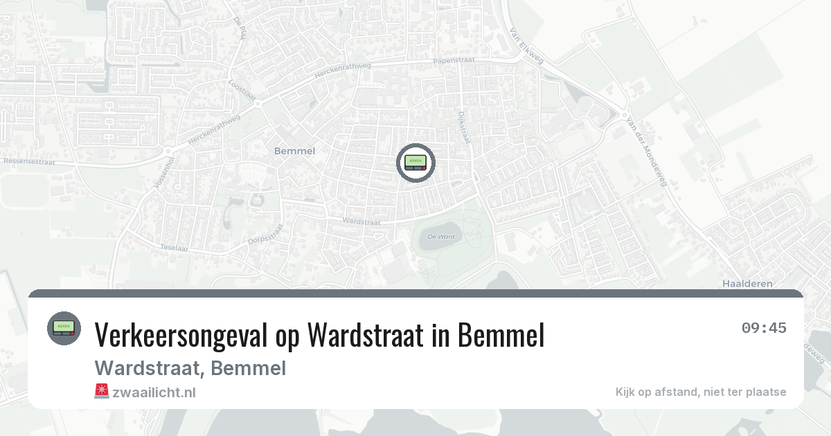 Verkeersongeval op Wardstraat in Bemmel — 7 jun 2026