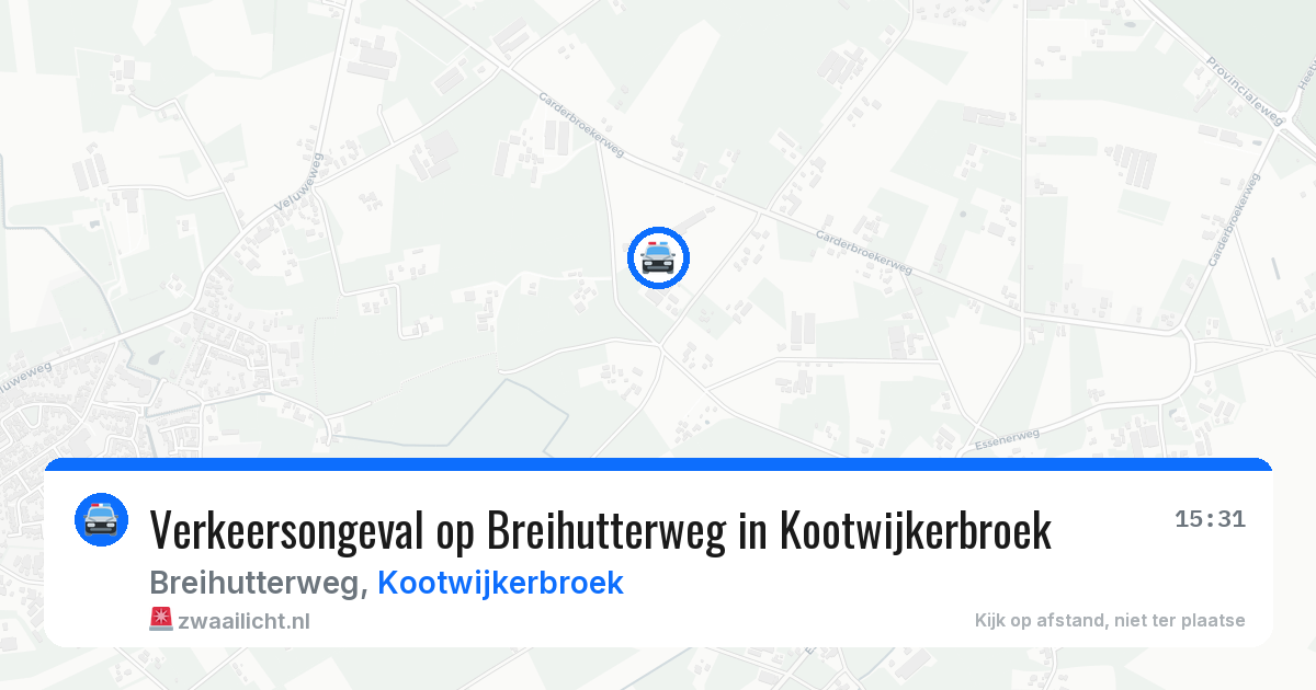 Verkeersongeval op Breihutterweg in Kootwijkerbroek — 10 apr 2026
