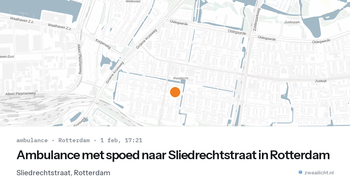 Ambulance met spoed naar Sliedrechtstraat in Rotterdam — 1 feb 2026