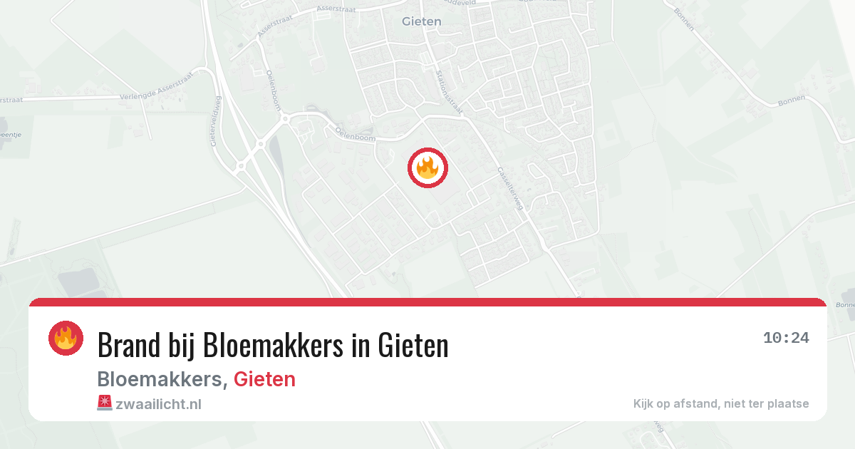 Brand bij Bloemakkers in Gieten — 28 mei 2026