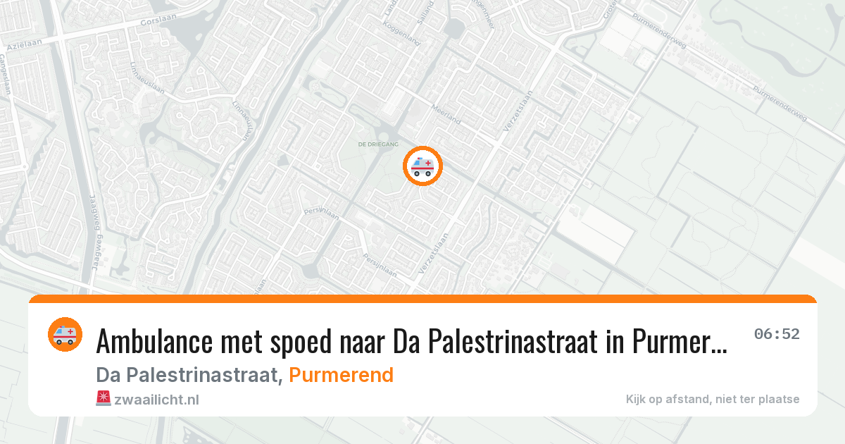 Ambulance met spoed naar Da Palestrinastraat in Purmerend — 7 mei 2026
