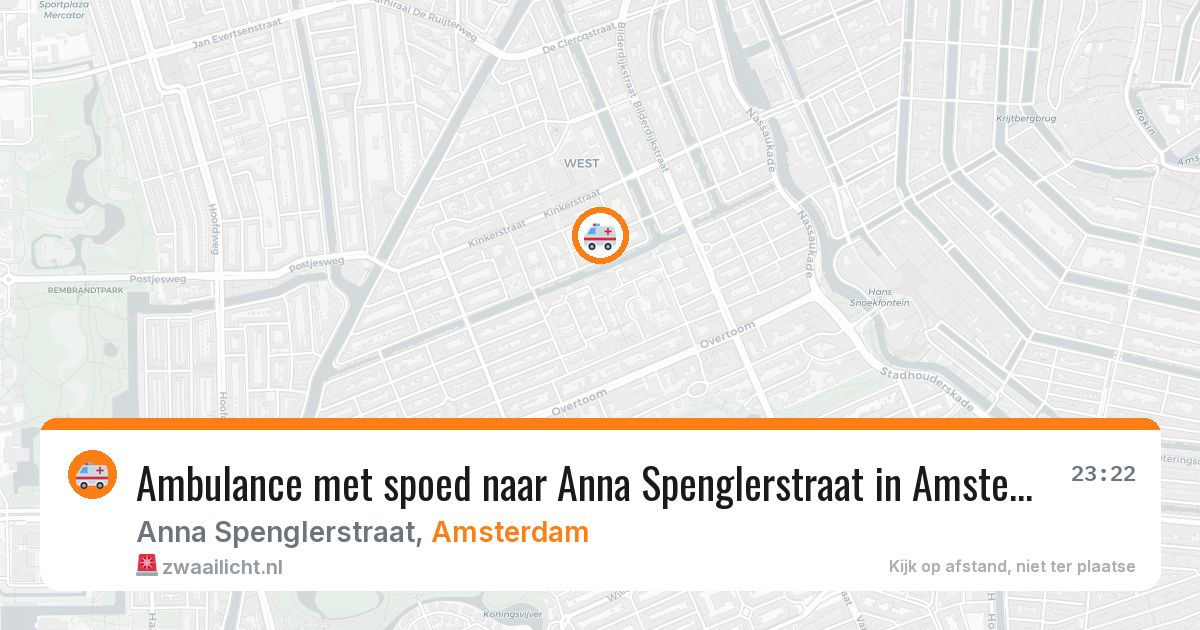 Ambulance met spoed naar Anna Spenglerstraat in Amsterdam — 22 mei 2026