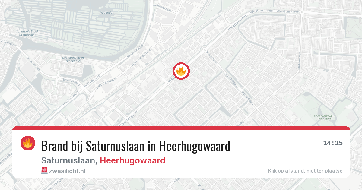 Brand bij Saturnuslaan in Heerhugowaard — 29 jan 2026