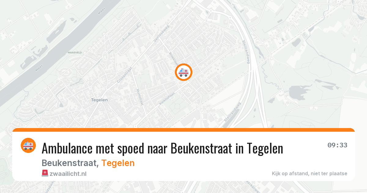 Ambulance met spoed naar Beukenstraat in Tegelen — 7 jun 2026