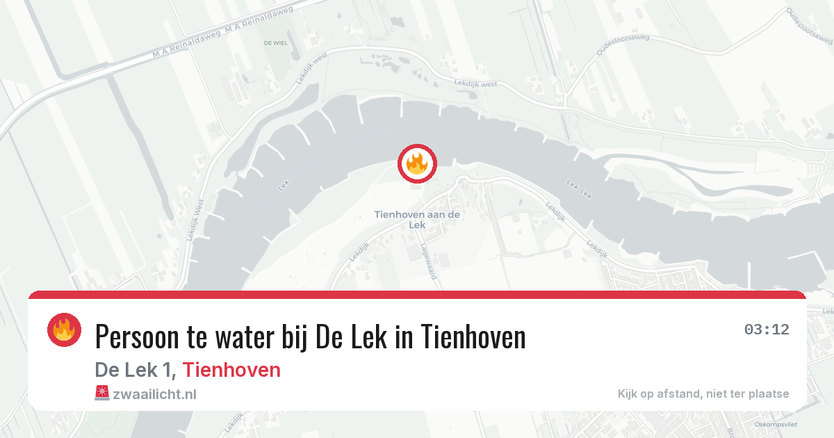 Persoon te water bij De Lek in Tienhoven — 28 jun 2026