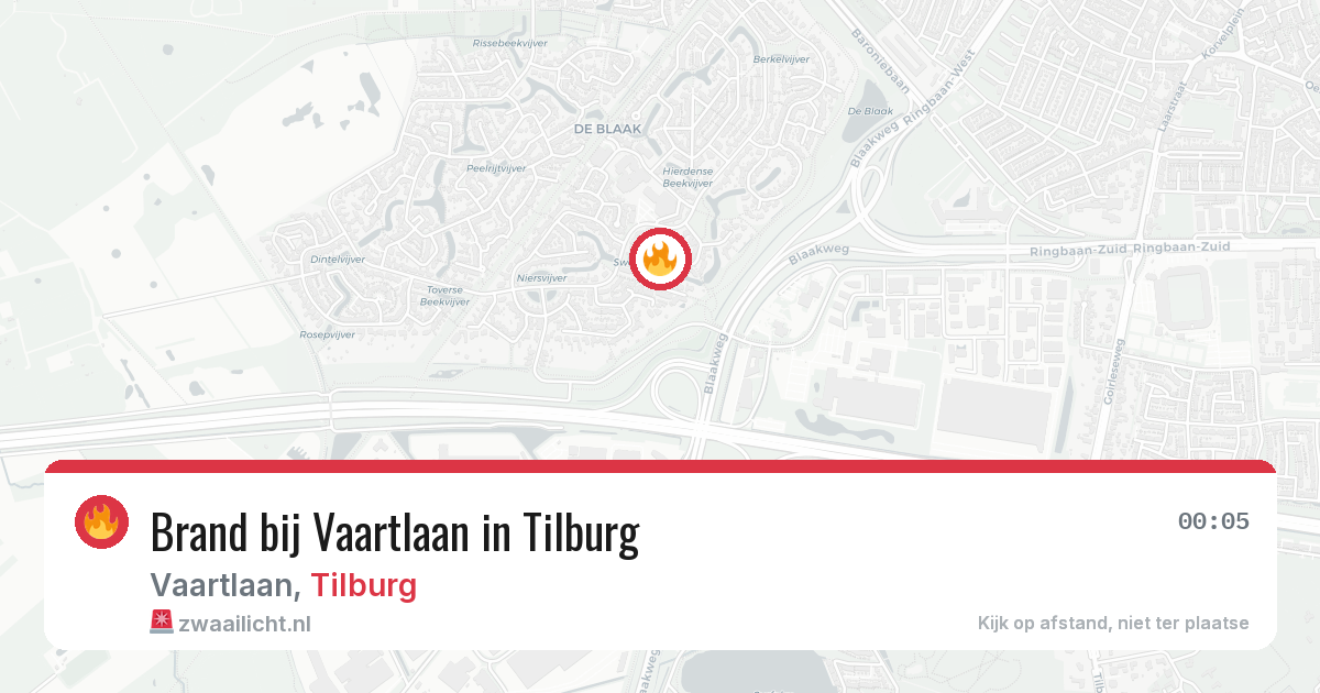 Brand bij Vaartlaan in Tilburg — 12 aug 2026