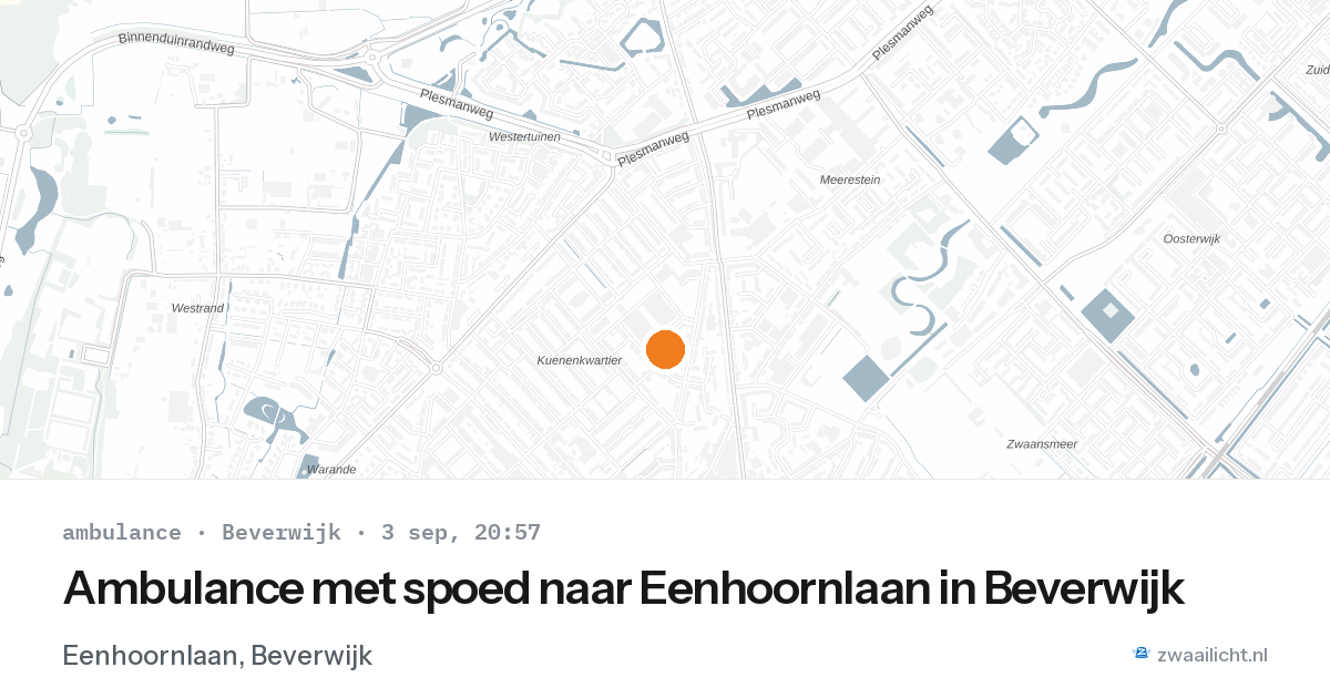 Ambulance met spoed naar Eenhoornlaan in Beverwijk — 3 sep 2026