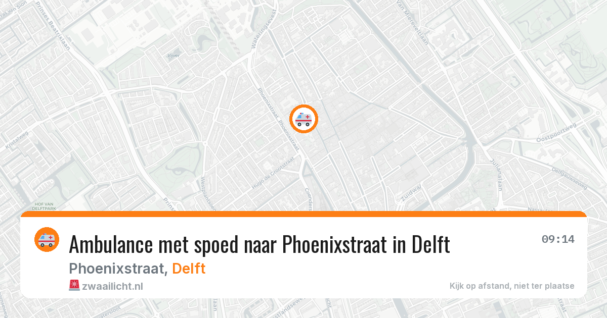 Ambulance met spoed naar Phoenixstraat in Delft — 8 jul 2026