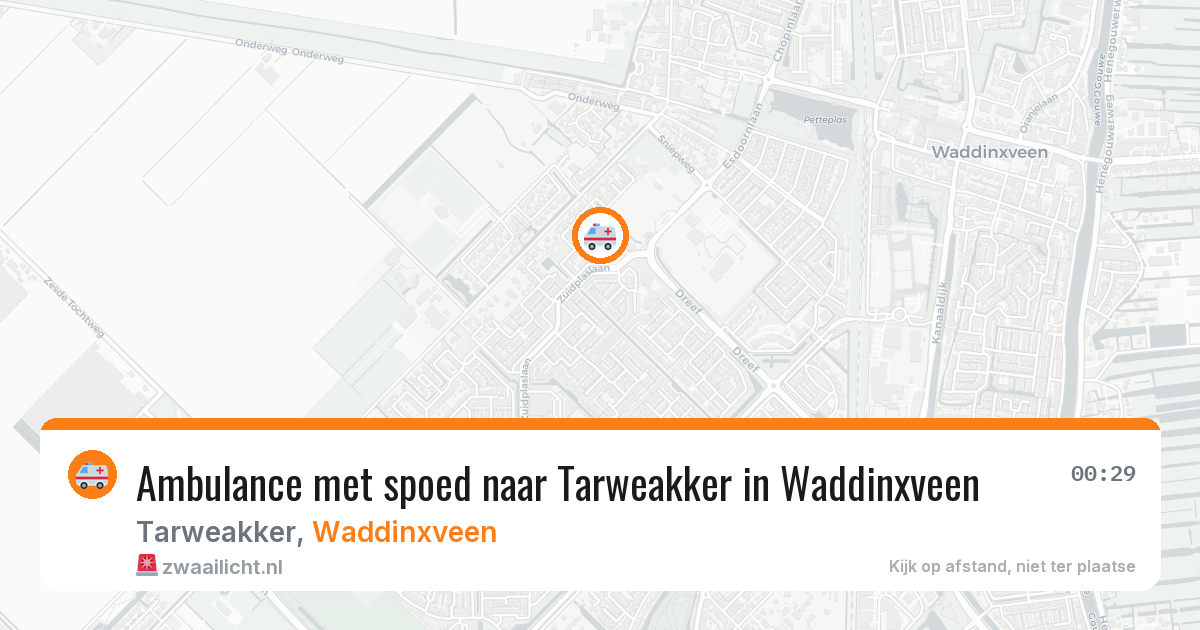 Ambulance met spoed naar Tarweakker in Waddinxveen — 25 mrt 2026