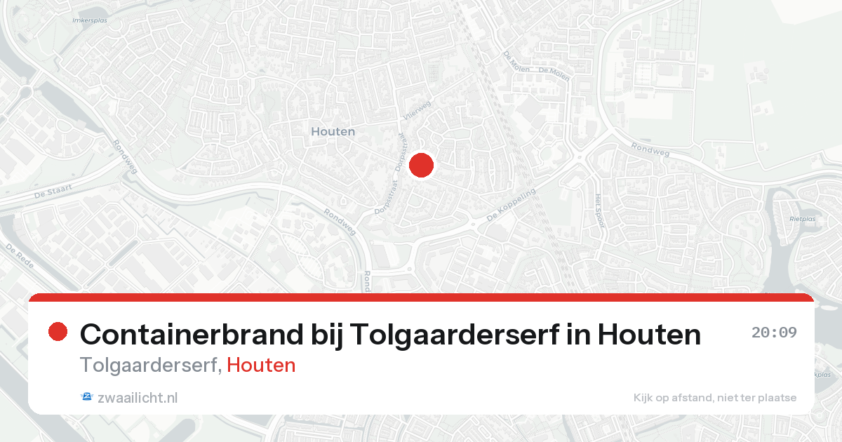 Containerbrand bij Tolgaarderserf in Houten — 25 aug 2026
