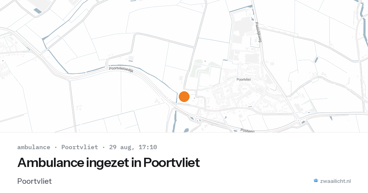 Ambulance ingezet in Poortvliet — 29 aug 2026