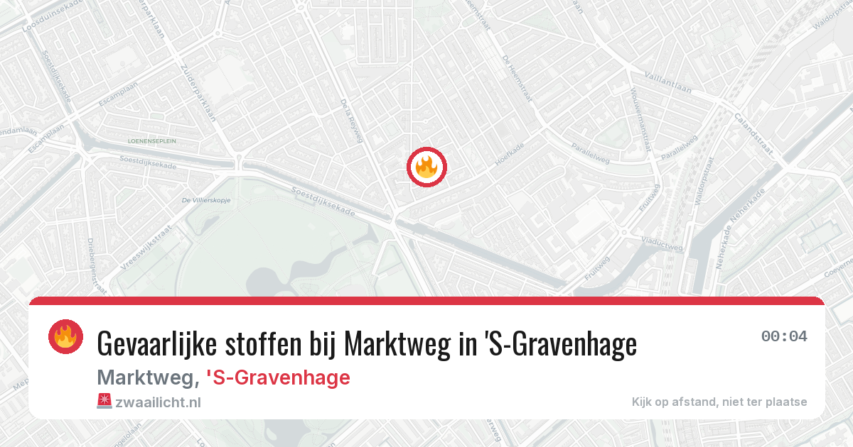 Gevaarlijke stoffen bij Marktweg in 'S-Gravenhage — 1 aug 2026